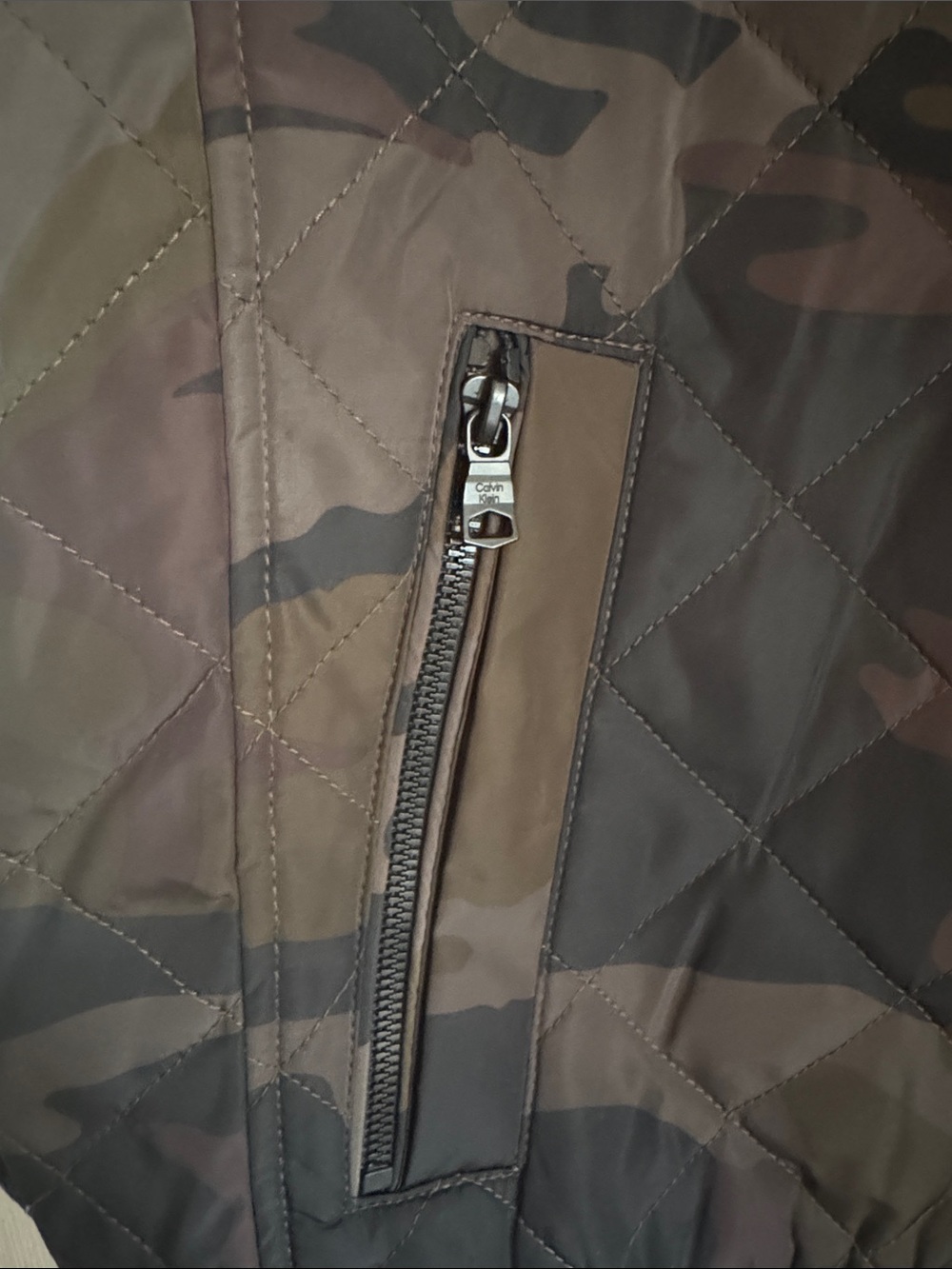 Calvin Klein Men's Camo Bomber Jacket - Olive Green & Black - Picture 4 of 7